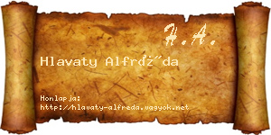 Hlavaty Alfréda névjegykártya